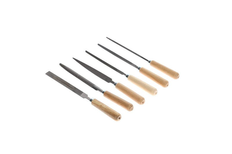 [Australia - AusPower] - GEDORE Key File Set for Metal, 6 Pieces, Flat Blunt, Triangular, Square, Half-Round, Round File, 8728 
