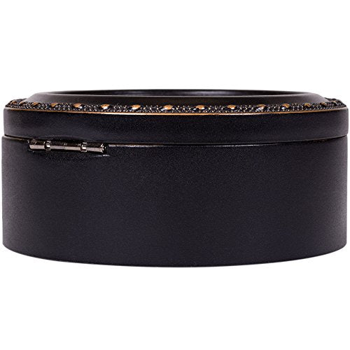 Cottage Garden Love You to the Moon and Back Black Rope Trim Petite Round Jewelry and Keepsake Box