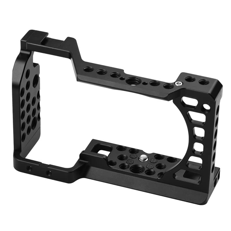 Camera Cage for Sony A6400,Easy Hood Camera Cage for Sony Alpha A6400,Aluminum Vlogging Video Shooting Rig Stabilizer with 1/4" 3/8" Mounting Points and Cold Shoe-A003