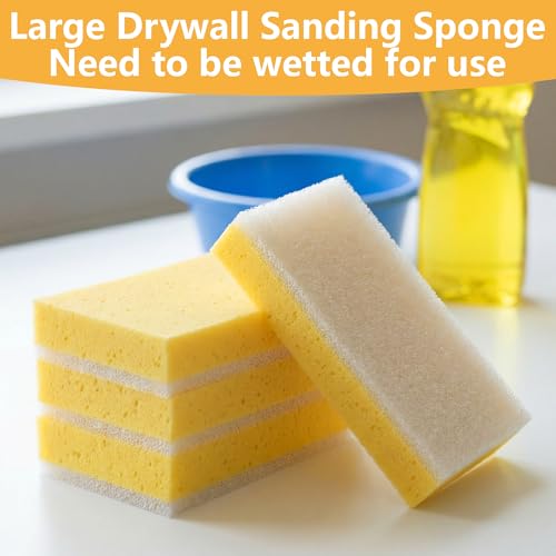RUBII 8-piece drywall sanding sponge set with dual-sided washable wet sanding blocks, 9-inch size