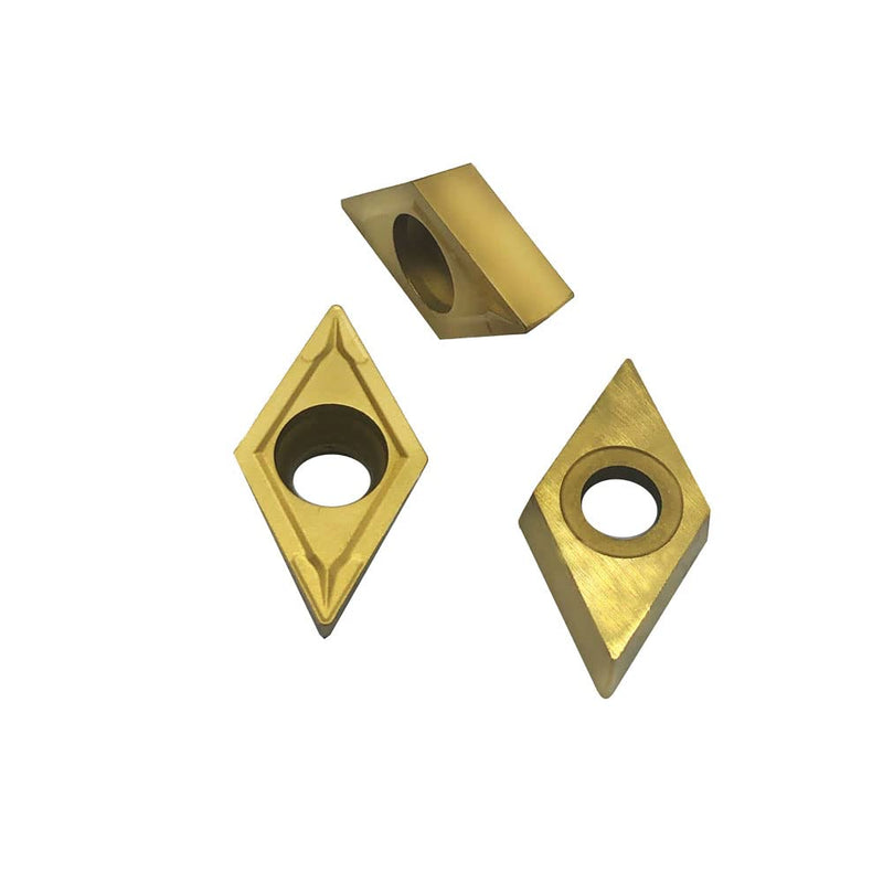 [Australia - AusPower] - Cutting Tools Indexable Inserts Carbide Turning Inserts DCMT11T304(DCMT32.51),DCMT Inserts CNC Lathe Replacement Cutters for Indexable Lathe Turning Tool Holder,10 Pieces/Pack Yellow 