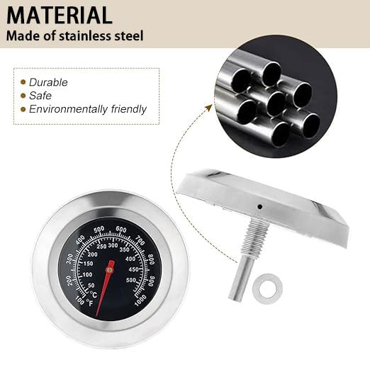 [Australia - AusPower] - 2PC3 Face 1000F Thermometer Temperature Gauge BBQ Barbecue Charcoal Grill Smoker 