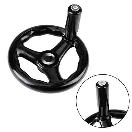 Black Round 3 Spoke Hand Wheel Electric Wood Bakelite Three Hand Wheel Machine Hand Wheel 12 * 125mm for Lathe Milling Machine