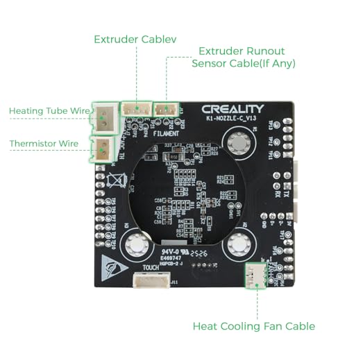 Creality Upgrade K1/K1 Max/K1C/K1 SE Hotend Adapter Plate, Official OEM PCB Nozzle Adapter Toolhead PCBA Original Board Replacement Kit 3D Printer Accessory k1 pcba