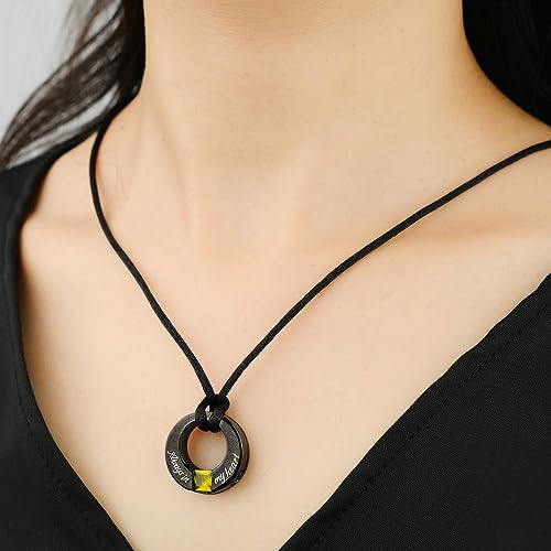 YOUFENG 3 Pieces Cremation Urn Necklaces for Ashes Keepsake Cremation Jewelry Cross Round Bar Birthstone Crystal Stainless Steel Memorial Pendant for Women Men Olivine