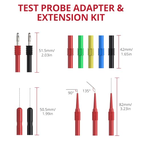 BINTA 35-piece back probe kit with banana plug, copper alligator clips, and 1m test leads