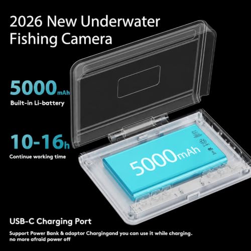 FOURQ Fishing Camera, 220° Ultra-Wide HD Underwater Fishing Camera with 4.3" LCD & IR Night Vision, 5000mAh Rechargeable Battery 100ft Cable for Ice Lake Boat Kayak Fishing