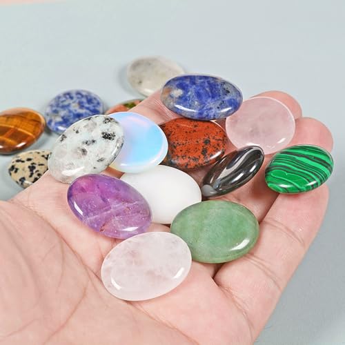 28 Sets Bulk Pocket Hug Little Oval Worry Stone Keepsake Exchange Relationship Cards for Colleagues Family Distance Social Celebration of Life Gift 28 Oval