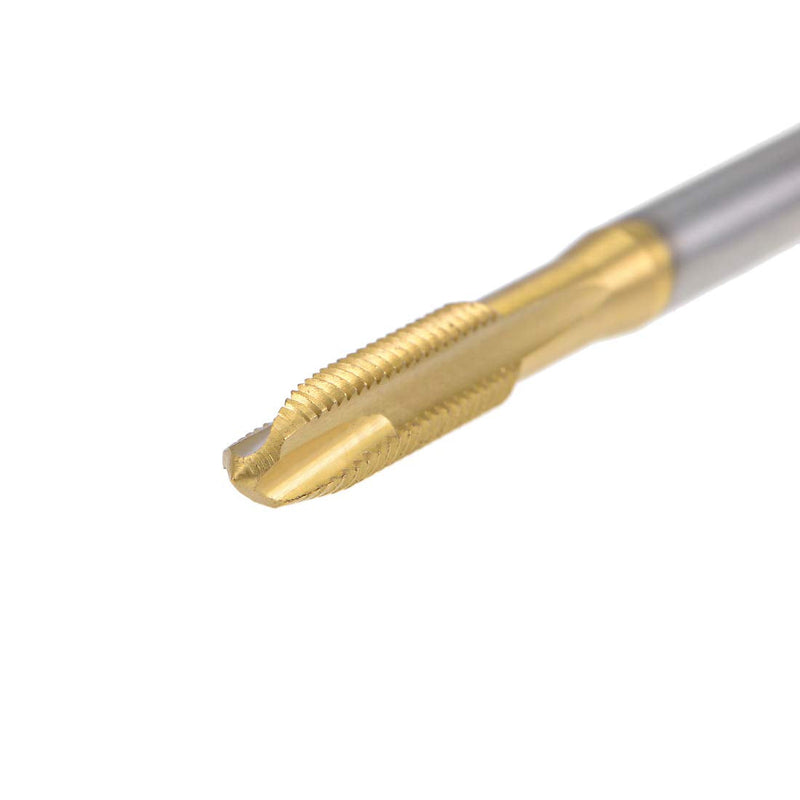 [Australia - AusPower] - uxcell Spiral Point Plug Threading Tap M5 x 0.8 Thread, Ground Threads H2 3 Flutes, High Speed Steel HSS 6542, Titanium Coated, Metric Screw Taps Tapping Bit for Thread Repair, 2pcs 