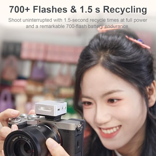 GODOX iT20 Mini TTL Camera Flash Light (45g Ultra-Light) 700 Full Flashes, 1.5s Recycle, Magnetic Accessories for Canon Nikon Sony Fuji Olympus (Black, for Sony) Black