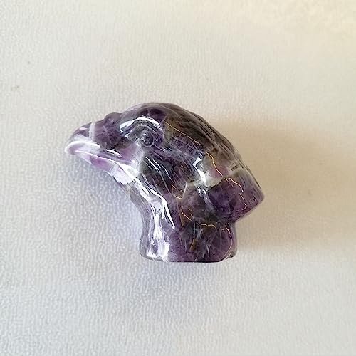 Natural Amethyst Healing Crystal Prayer Guardian Eagle Statue,2 Inchs Carving Pocket Palm Stone Figurines Decoration Purple-amethyst 2 Inchs