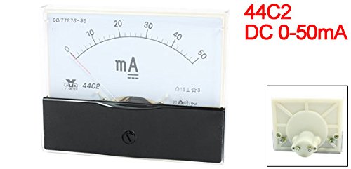 [Australia - AusPower] - uxcell Analog Current Panel Meter DC 0-50mA 44C2 Ammeter 100x48x80mm for Automotive Circuit Testing Charging Battery Ampere Tester Gauge Pack of 1 