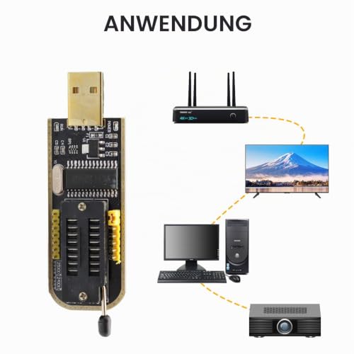 SOIC8 SOP8 Test Clip for EEPROM 25CXX / 24CXX, BIOS USB Programmer CH341A + SOIC8 Clip + 1.8 V Adapter + SOIC8 Adapter for 24 25 Series Flash