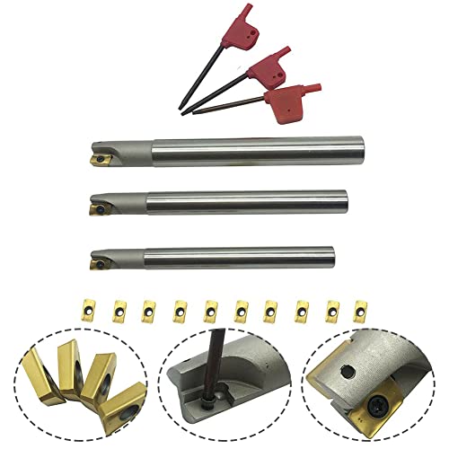 BAP 300R C10-10+C12-12+C16-16 CNC Indexable End Mill Holder Tool+10Pcs APMT1135 CNC Carbide Insert Cutter Indexable Lathe Milling Inserts Turning Tools