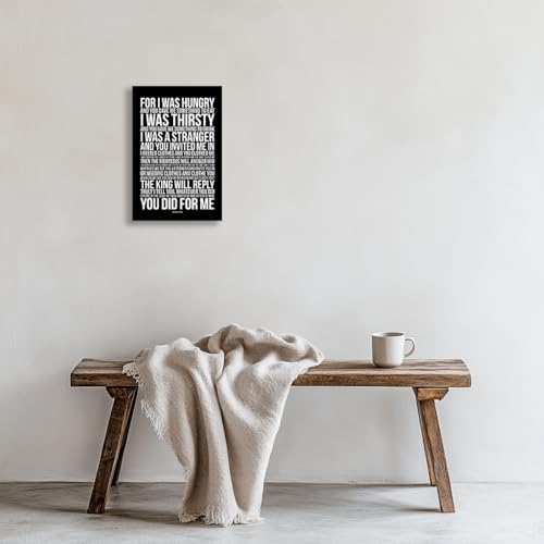 Lnzinro Matthew 25 Bible Verse Wall Art Prayer Poster Modern Framed Christian Quote Wall Decor Scripture Poster for Living Room Decor 12x18 inches 18"L x 12"W