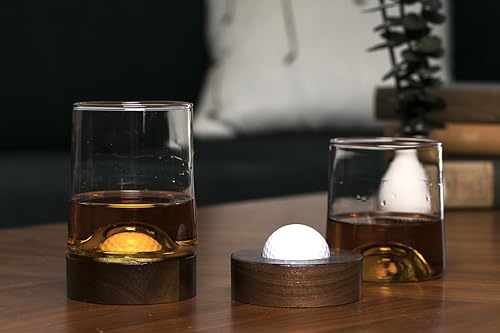 Personalized golf coaster and whiskey glasses: Accessories for men and women golfers; Cool holiday basket for men and women that golf (2 Glasses, Not Personalized) 2 Glasses, Not Personalized