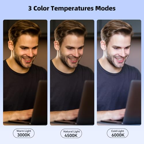 Takerers Video Conference Lighting, Webcam Light with Remote & Touch Control, 3 Color Temperature, 10 Level Brightness, Zoom Light for Computer, Video Calls, Live Streaming, Podcast, Studio (1-Pack) 1-Pack