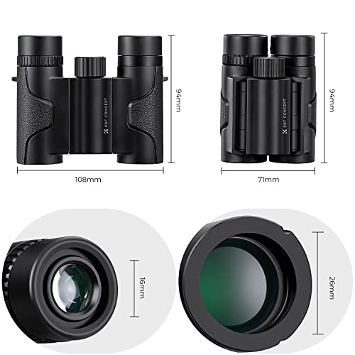 K&F Concept 8x21 Compact Binoculars for Kids and Adults, with BAK4 Prism, FMC Lens, IP65 Waterproof & Neck Strap for Bird Watching Hunting Travel Camping Stargazing