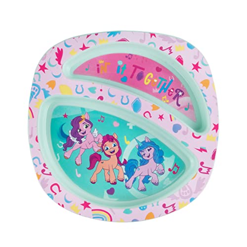 First Years My Little Pony Mealtime Set - Dishwasher Safe Toddler Plate, Bowl, Fork, Spoon - 4 Count