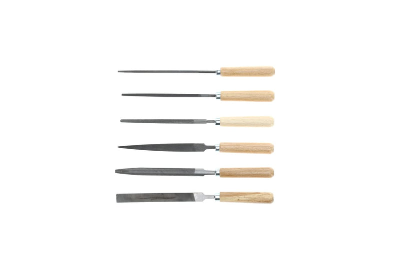 [Australia - AusPower] - GEDORE Key File Set for Metal, 6 Pieces, Flat Blunt, Triangular, Square, Half-Round, Round File, 8728 