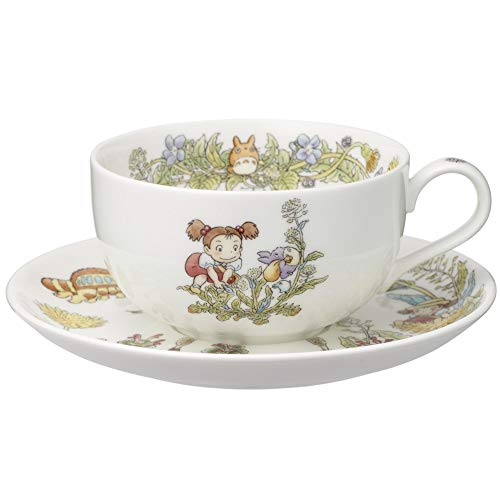 Noritake T97285A/4660-2 Milk Tea Cup & Saucer, 11.8 fl oz (325 cc), My Neighbor Totoro, Dandelion, Microwave Safe, 1 Guest, Bone China 01: Milk tea cup & saucer 02: Dandelion knit