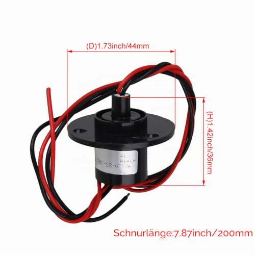 43.9 mm Black 2 Wire 500 RPM AC/DC 240 V 10 A Metal Platic Hattype Capsule for Electronic Devices