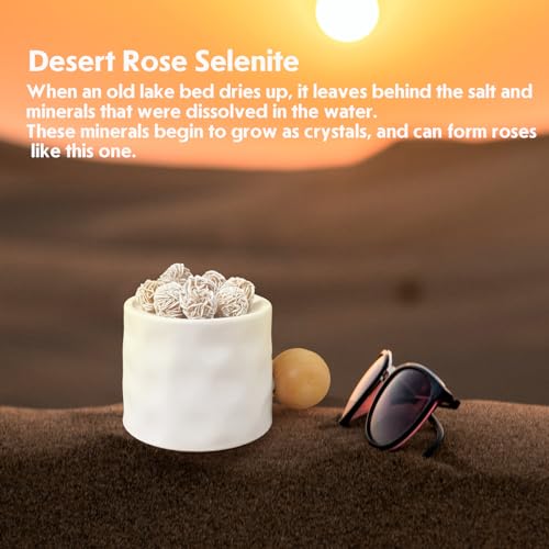 Apengshi 1/2lb Natural Desert Rose Selenite Crystal Rough Raw Stone Mineral Specimen Reiki Collection Energy Stone Home Decoration 0.5 lb