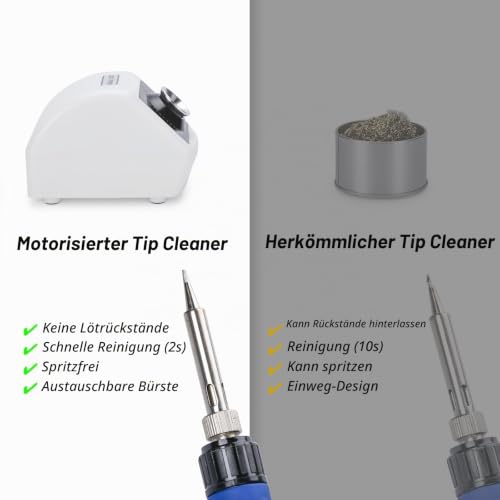 YIHUA 200C Motorised Soldering Tip Cleaner with Infrared Sensor, 4 Brass Wool Brushes, 12 V Power Adapter, Lifting Tool, Compatible with the 900M Series, 907 Series, 902 Series (EU Plug)