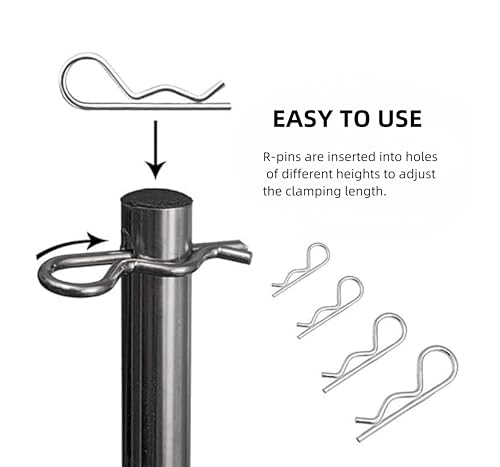Adjustable Porous Clevis Pin, Spring Steel 8 Hole Pin & R-Clip Crank Kit, Farm, Automotive Fasteners (Dia.: 1/4in(6.3mm)-20Pcs) Dia.: 1/4in(6.3mm)-20Pcs