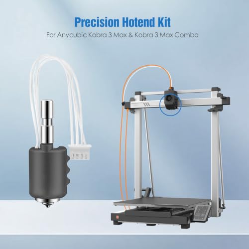 Hotend Kit for Anycubic Kobra 3 Max & Kobra 3 Max Combo, 0.4mm Hardened Steel Nozzle Replacement, 3D Printer Accessories