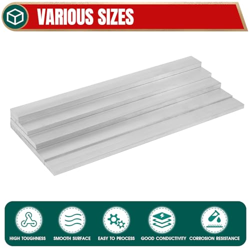 YTKavq 6061 aluminum flat bar, 5/16-inch thick, 4-inch wide, 12-inch long rectangular metal bar
