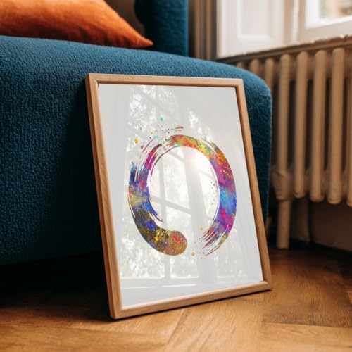 Dignovel Studios 11X14 Unframed Zen Circle Enso Symbol Buddhism Meditation Yoga Watercolor Art Print Poster Giclee Decor Home N428 14"L x 11"W