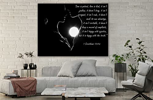 SpiritualHands Jesus Wall Decor, Christian Cross Wall Home Posters, Judah Religious Lord Prayer Bible Wall Art Framed Canvas – 06-CORINTHIANS 1346-8X12 8L" x 12W" 6-CORINTHIANS 1346