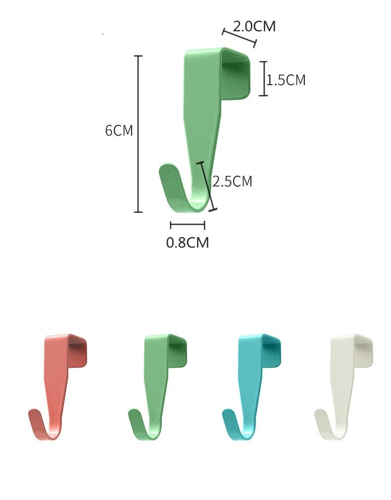 [Australia - AusPower] - Over The Cabinet Door Hooks Door Hanger 4Pack Single Hook (White) White 