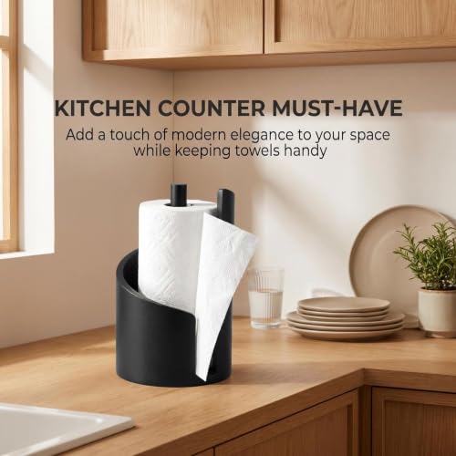 Black Paper Towel Holder, Countertop Paper Towel Holder Wooden