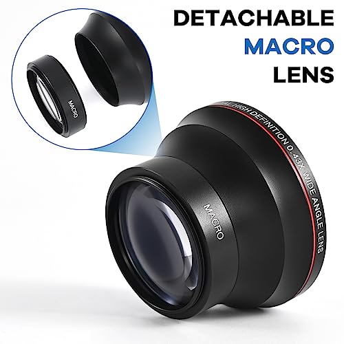 Lightdow 55MM 0.43x High-Definition Wide Angle + Macro Lens Attachment for Sony Alpha A7, A9, A6000 Series, and More - Enhance Your Photography Creativity (φ55mm) φ55mm