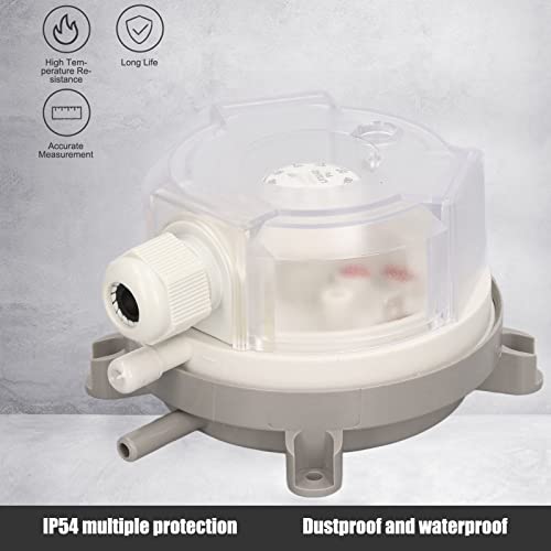 Differential Pressure Switch, 20-200Pa, Single Pole Double Action Pressure Switch, Dustproof and Waterproof for Aerospace Electronic Processing