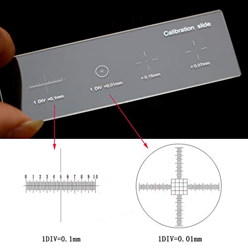 [Australia - AusPower] - Microscope Stage Micrometer Calibration Slide (TCM-H) with 4-Scales and 0.01mm Line Resolution 