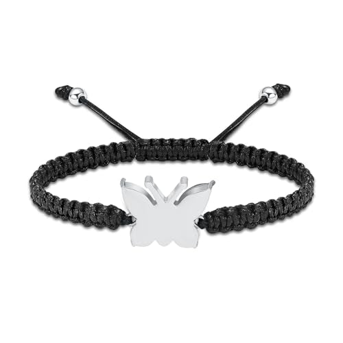 Butterfly Urn Bracelet for Ashes Braided Rope Adjustable Cremation Jewelry for Ashes for Dog Cat Keepsake Bangle Mini Funeral for Woman Men C