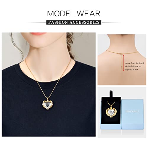 Imrsanl 2 pcs Cremation Jewelry for Ashes Heart Urn Necklace Pendants Ashes for Women Men Family Keepsake Memorial Angel Wing Pendant for Loved Ones