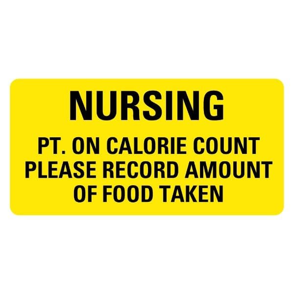 Nursing Patient Calorie Count Food Service Medical Labels