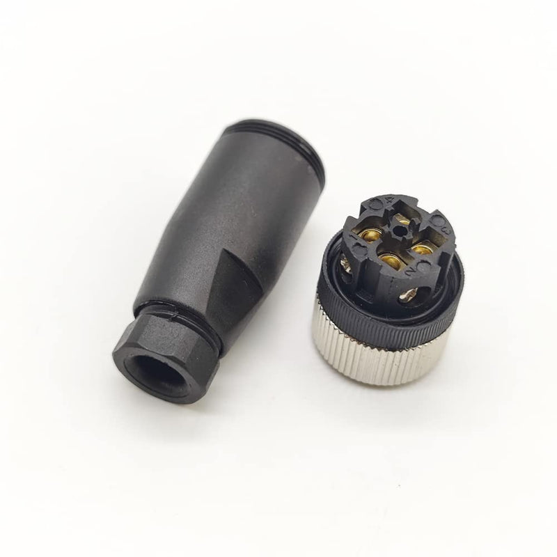 [Australia - AusPower] - 2Pcs M12 4 Pin Female Connector, 12mm A Code Industrial Circular Connector Unshiled Field Assembly Wireable Sensor IP67 250V 4A AC/DC Straight Type Adapter for PG7 (Female) 
