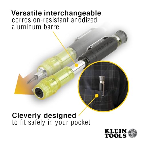 Klein Tools 80037 2-piece multi-bit pocket precision and adjustable-length stubby screwdriver set