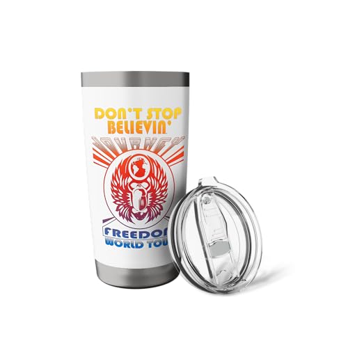 Journey Official Don't Stop Believin' Stainless Steel Insulated Tumbler White 20 Ounces