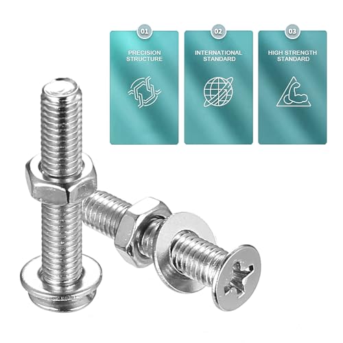 YOUYIDUN M3 screw and nut set with silver countersunk Phillips flat head bolts, washers, and assortment organizer box