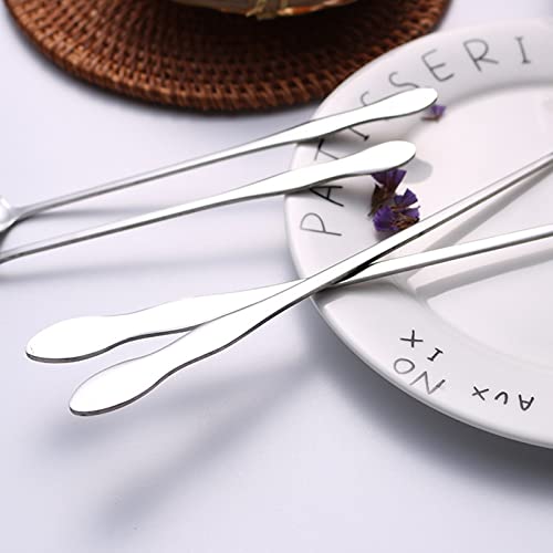 10-1/2 Inch Long Handle Stirring Mixing Spoon for Cocktail Ice Coffee Tea Drinks, Stainless Steel, Set of 8 (Pack of 2) 10-1/2 inch (Pack of 2)