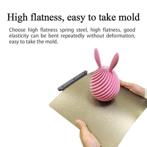HzdaDeve AD5X Building Plate with Handle for 5M/5M Pro/AD5X Double-Sided Textured Plate Heated Bed Spring Steel Flexible Platform Glue-Free Printing for FLASHFORGE 3D Printer (Gold) Gold AD5X/5M/5M Pro