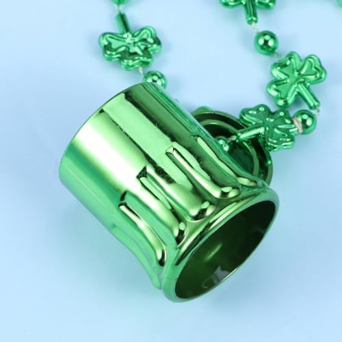 4pcs Saint Patrick Clover Necklace Plastic Beaded