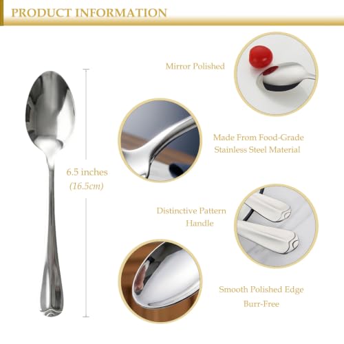 GoGeiLi Stainless Steel Teaspoon/Coffee Spoon Set of 36