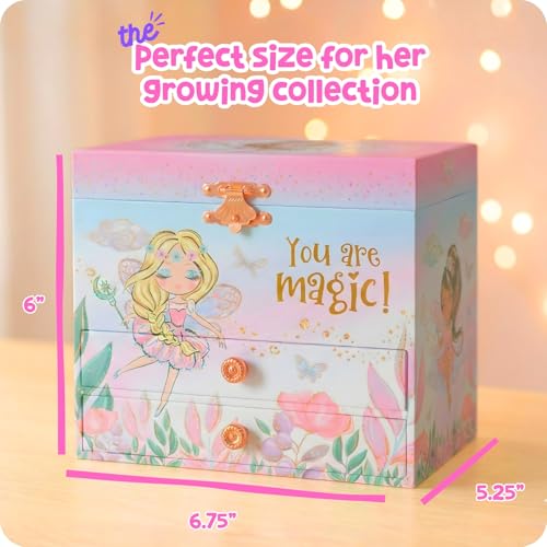 Giggle & Honey® Musical Fairy Jewelry Box for Girls Fairy Princess